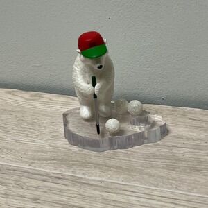 2000‎ Hallmark Polar Bear Golfer Ornament Ice Skater Figurine